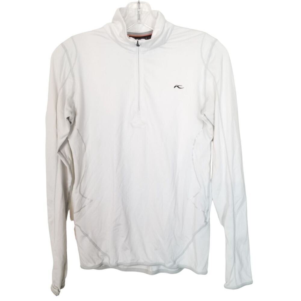 KJUS Womens Golf Shirt Size 36 White 1/4 Zip Stretch Athletic Activewear Wicking